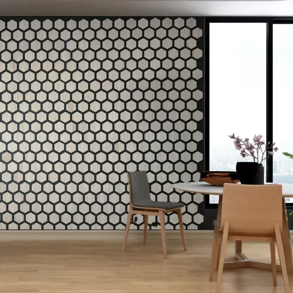 HexyBEL™ - Acoustic Panel with veneered MDF and PET Felt